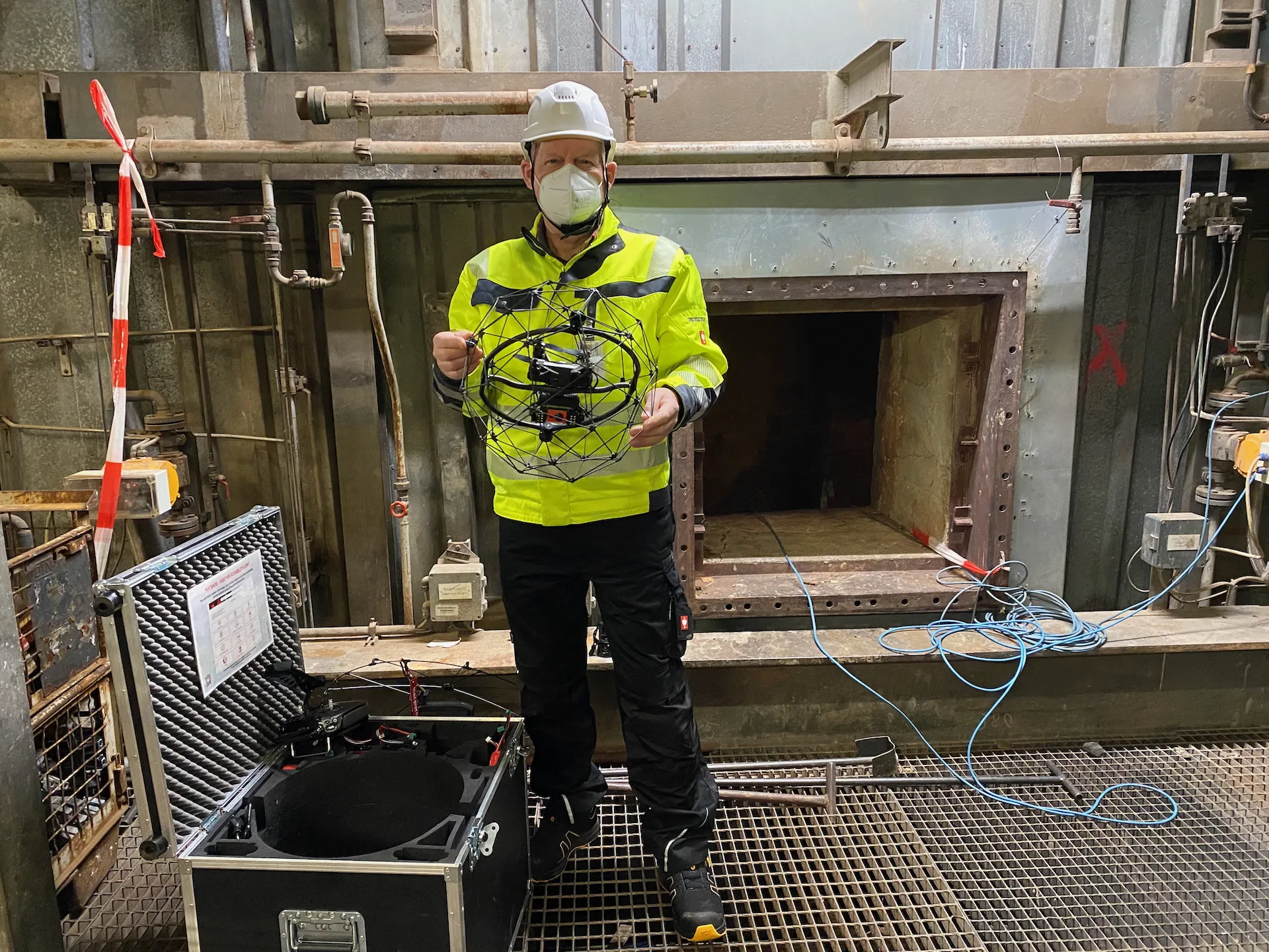 Kopterflug Inspektionsteam bei der Arbeit